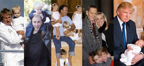 Rod Stewart, Al Pacino, Julio Iglesias, Tony Randall y Donald Trump.