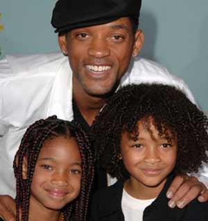 Will Smith con sus pequeños.