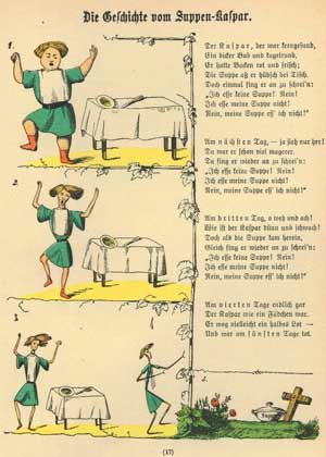 'Die Geschichte vom Suppen-Kaspar' (La Historia de Gaspar, el Melindroso).